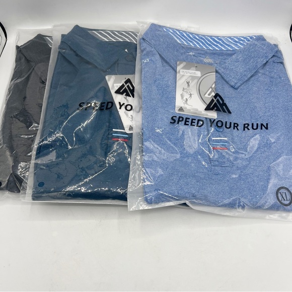 3 Pack V VALANCH Polo Shirts Sport Casual Short Sleeve Golf Moisture Wicking - Picture 8 of 8